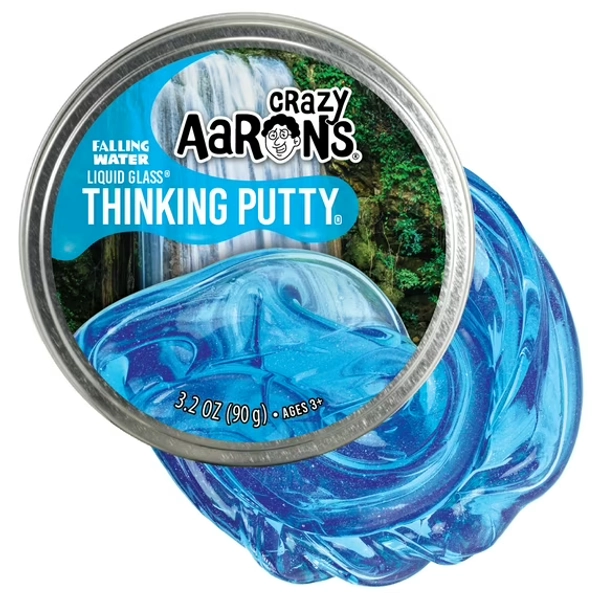 Crazy Aaron’s Falling Water Thinking Putty, Translucent Blue, Ages 3 and Up