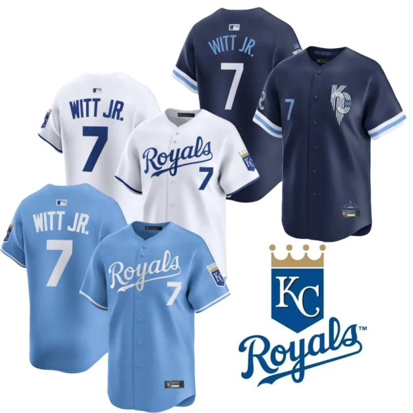 Men's/Youth Royals #7 Bobby Witt Jr. Home Limited Baseball Jersey Men's XS sold by Territorial Glenine | SKU 2543311539 | Printerval