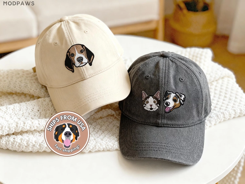 Custom Embroidered Pet Photo Dad Hat – Personalized Dog and Cat Baseball Cap | Valentine's Day Gift | Gifts for Her | Gifts for Him