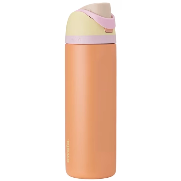 Owala FreeSip Stainless Steel Water Bottle, 24oz, Flamango Salmon