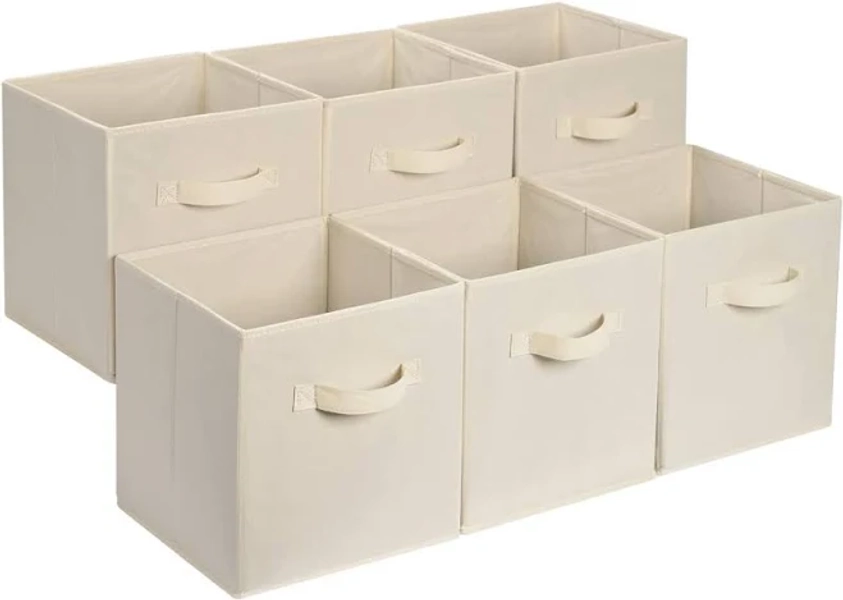 amazon basics AmazonBasics Collapsible Fabric Storage Cubes Organizer with Handl