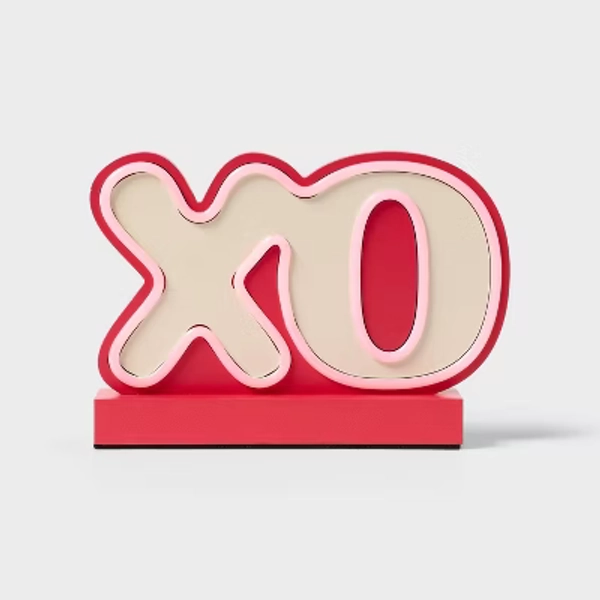 Valentine's Day Wood Base with Neon Tube Table Decor - Spritz™