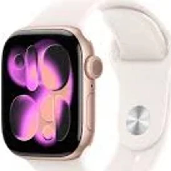 Apple Watch Series 11 (GPS+Cellular) 42mm Aluminum Case with Light Blush Sport Band - S/M - Rose Gold (AT&T) - (2025)