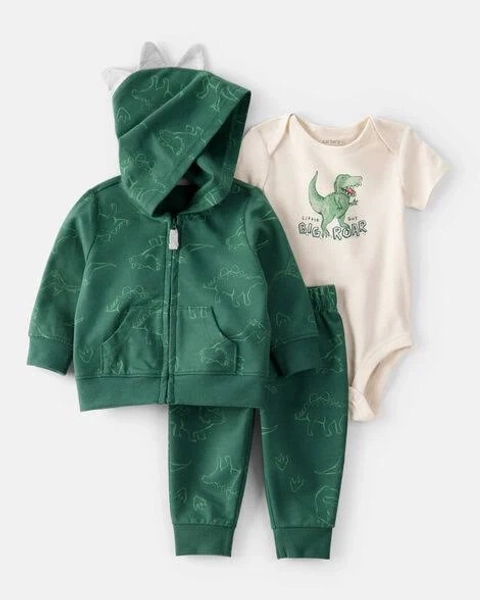 Carter's Baby Boys 3-Piece Dinosaur Jacket, Bodysuit & Pant Set