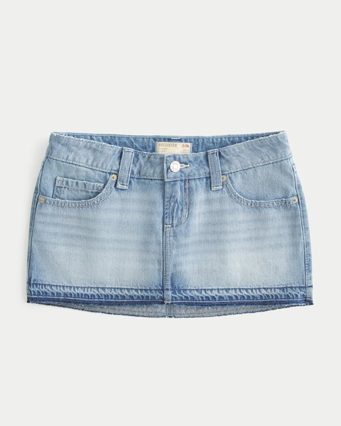Ultra Low-Rise Denim Micro Mini Skort