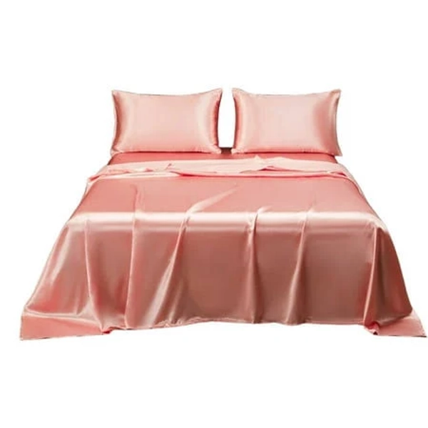Satin Sheets and Pillowcase Set, Hotel Silk Bed Sheet Pillowcase, Soft Solid Sheet Set,1 Fitted Sheet and 1 Pillowcase, (Twin Size), Size: One size