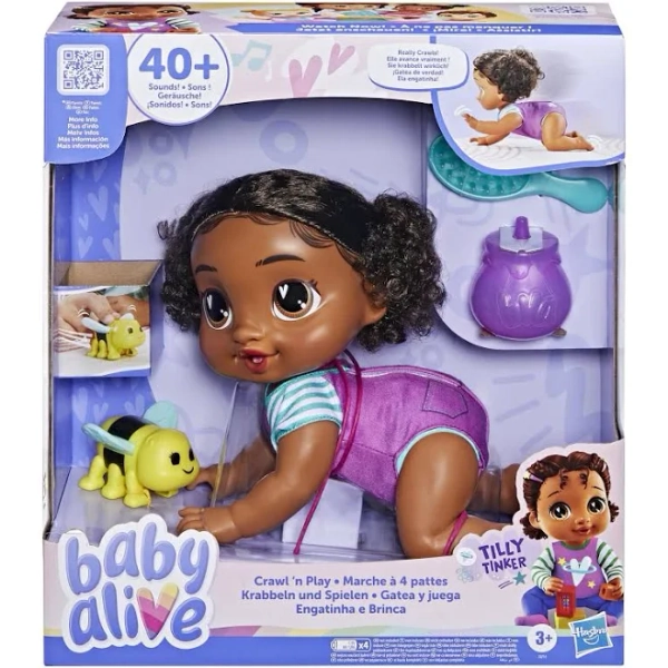 Baby Alive Crawl 'n Play Tilly Tinker Electronic Crawling Baby Doll Set