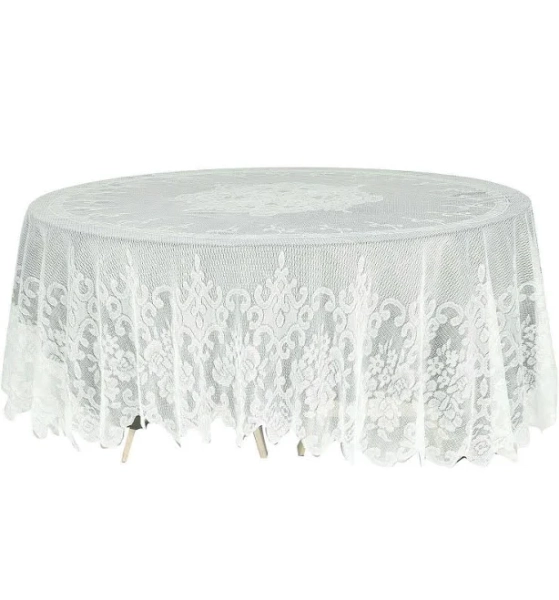 TCF Linen Lace Round Tablecloth
