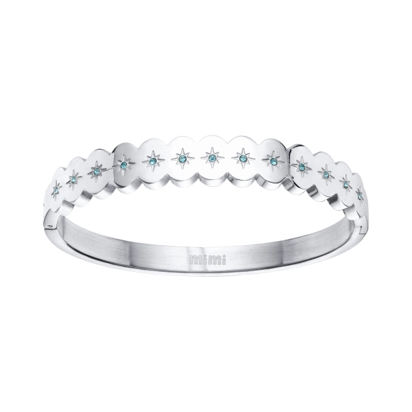 Tallulah Silver Turqouise Scallop Star Bangle