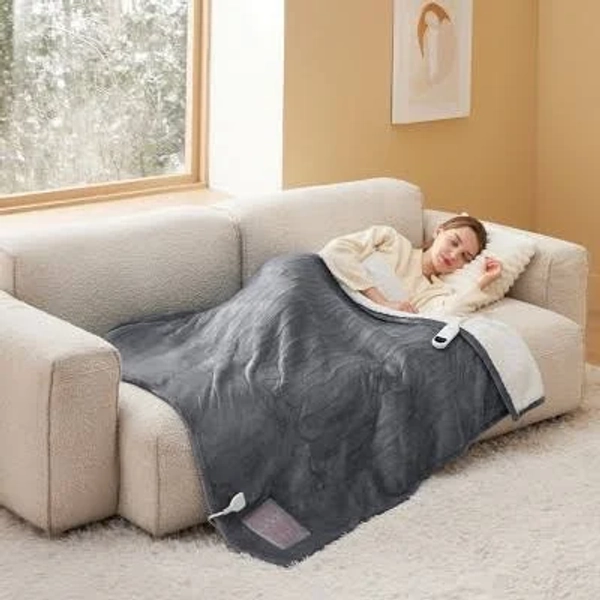Solid Flannel Heated Blanket