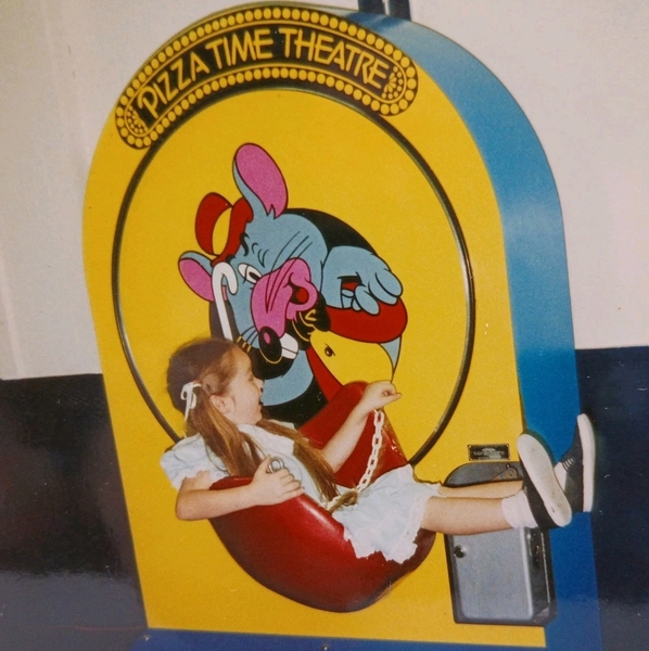 Vintage Photo Chuck E Cheese Showbiz Pizza Adorable Child Found Art Snapshot 