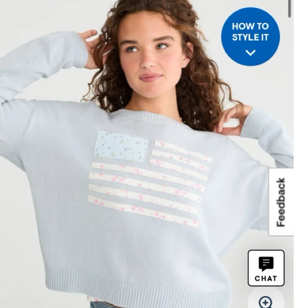 Patchwork Flag Crew Sweater