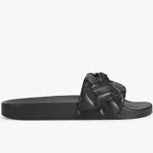 MEENA EAGLE DRENCH Black Slide On Sandals by KURT GEIGER LONDON