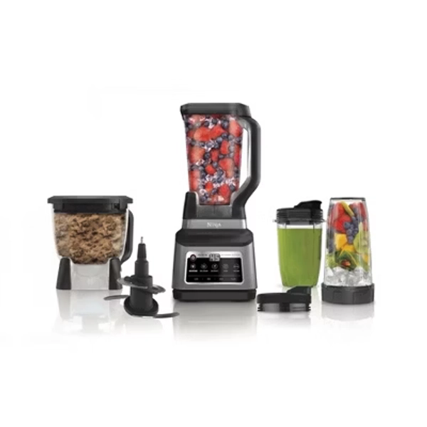 Ninja Professional Plus Kitchen Blender System and 8-Cup Food Processor with Auto-iQ Black BN803TGT: 72oz Smoothie Blender, 5 Speeds, Ice Crusher