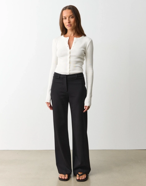 Mid Rise Tailored Ponte Pant