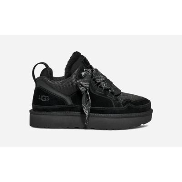 UGG® Women's Lowmel Canvas/Suede/Recycled Materials Shoes in Black, Size 5