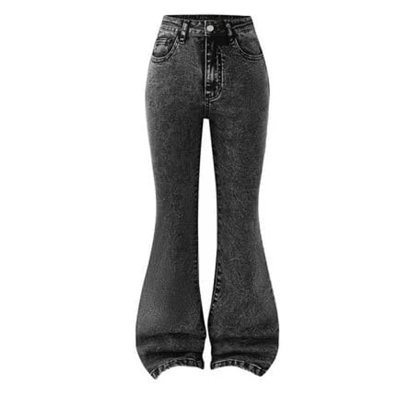 Girl's Baggy High-Waisted Straight Leg Jeans with Pockets