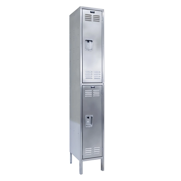 Hallowell, Double Tier Stainless Steel Locker, Height 78 in, Width 12 in, Color Silver, Model# USS1288-2A  | Northern Tool