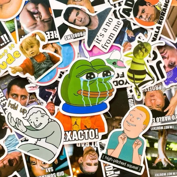 100 Random Funny Meme Stickers Pack, Waterproof Meme Stickers for Laptop, Journal, and Water Bottle, Humor Stickers Set, Viral Stickers