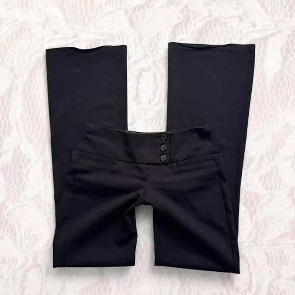 • Y2K Black Low Rise Office Flare Pants • 
- size 1...
