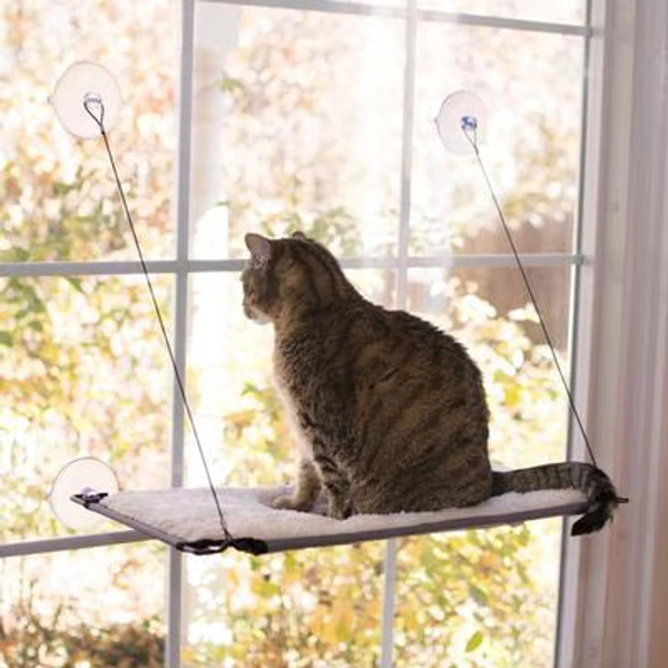 K&H PET PRODUCTS Window Lounger Cat Perch Kitty Window Sill, Natural, 23x12-in - Chewy.com