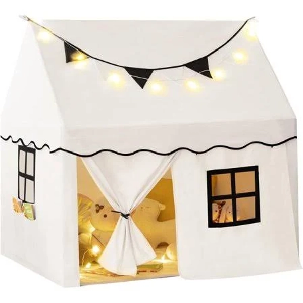 Olakids Kids Play Tent with Washable Mat Star Light Windows, Anti-Trip Large Playhouse Toys for Children Boys Girls, Indoor Outdoor Princess Tents