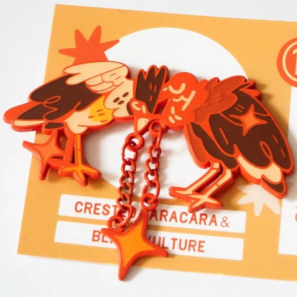 birds in love 3.5" enamel pin