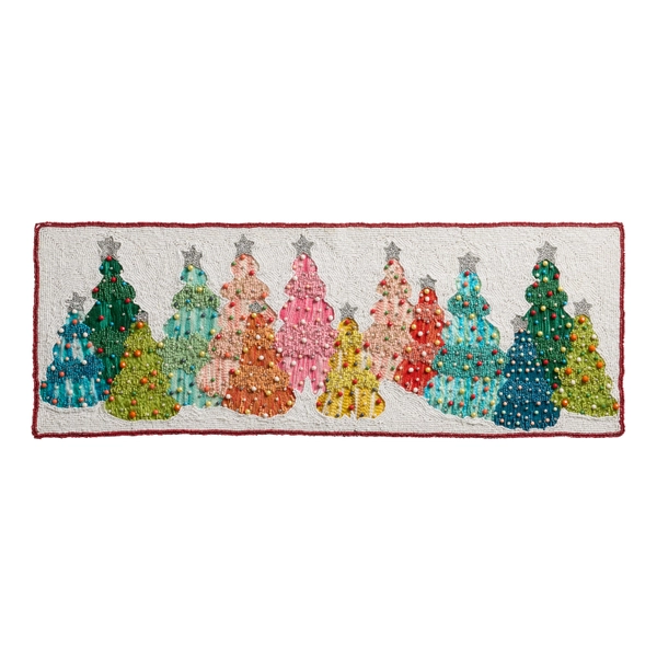 Rainbow Tree Embroidered Beaded Table Runner - World Market