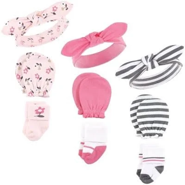 Hudson Baby Girl Fairytale Caps, Mittens, and Socks Set