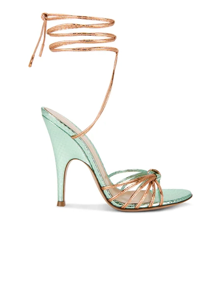 Gianvito Rossi Strappy Sandal in Aloe & Rose Gold | FWRD