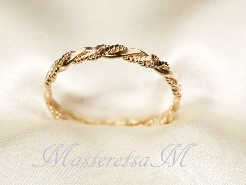 Twist No.6- Twisted Style 14K Gold Filled Ring: Stackable 2.2mm Band