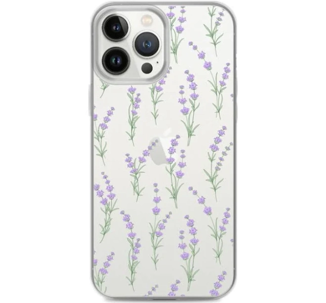 Clear Lavender Phone Case for iPhone 17 16 15 14 13 Pro Max Print