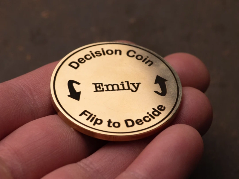 Decision Coin - Custom Engraved Brass Coin - Couples Flip Coin - Gifts for Him or Her- Anniversary Gift - Birthday Gift - Valentines Gift - Etsy
