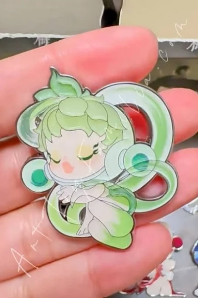 Pop Mart Skullpanda The Ink Plumblossom Series Badge The Spring