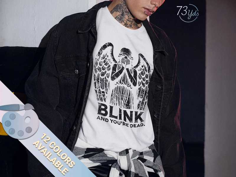 Blink and You're Dead, Doctor Who Fan Shirt, Weeping Angel Shirt, Sci-fi Halloween Tee, Blink, Don't Blink, Time of Angels - Etsy