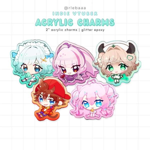 Indie VTuber Acrylic Charms