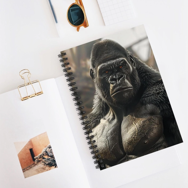 Gorilla Spiral Notebook - Ruled Lines, Journaling, Gift for Animal Lovers, Sketching, Unique Art Supplies, Fun Sketchbook, Travel Diary