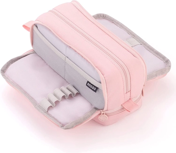 CICIMELON 4-Compartment Pencil Case with 4 Compartments, Pink - Walmart.com