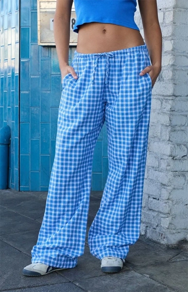 Blue Plaid Anastasia Baggy Pants