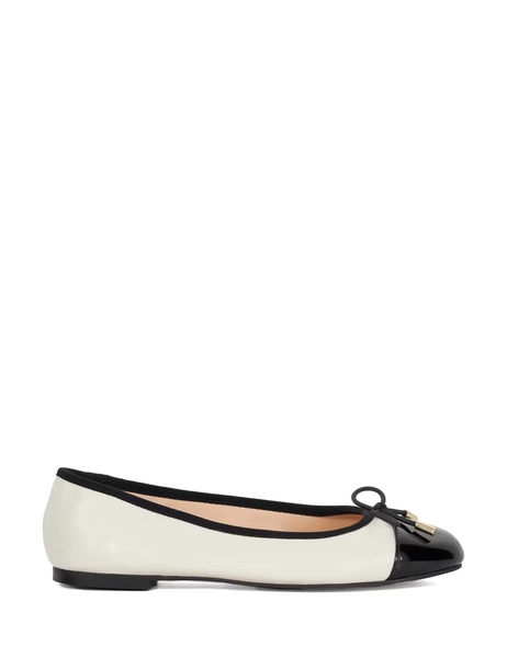 Wide Fit Leather Patent Toe Ballet Pumps