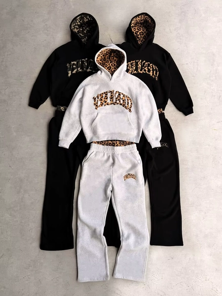 2025 New Tracksuit Men Clothing Y2K Vintage Embroidered Leopard Print Street Casual Hoodie Trendy Double Waist Unisex Sweatpants - AliExpress 200000343
