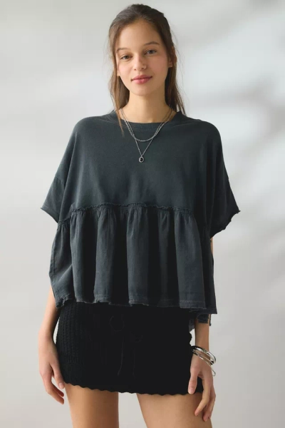 BDG Holly Short Sleeve Cropped Babydoll Tee