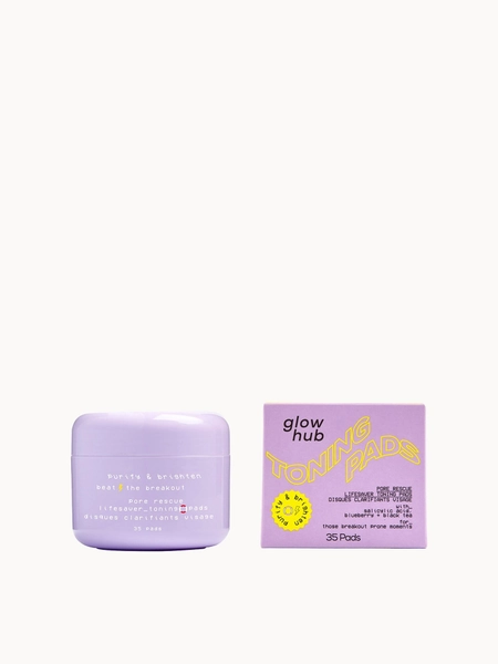 Glow Hub Purify & Brighten Pore Rescue Toning Pads 35pk | LOOKFANTASTIC