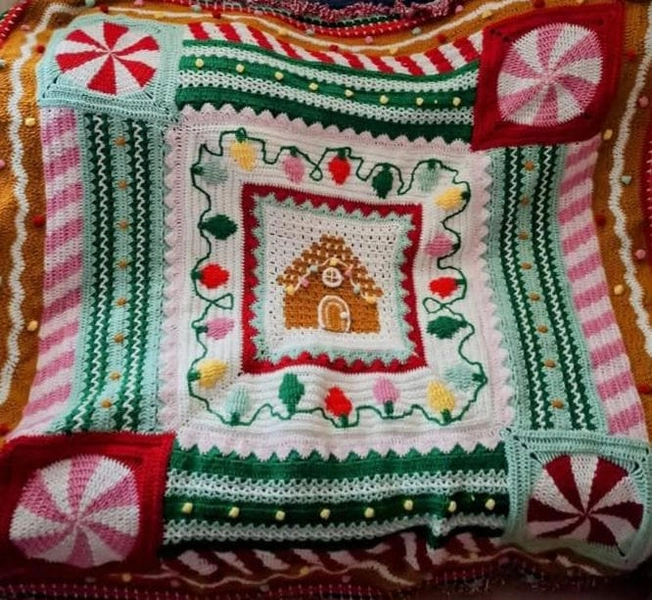 Crochet Gingerbread blanket