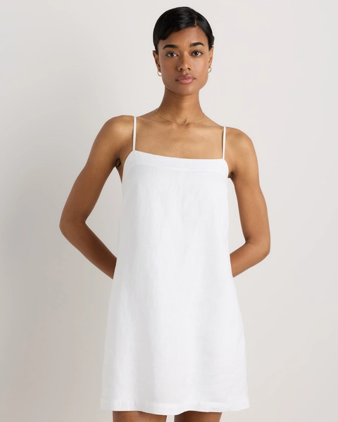 100% European Linen Mini Skort Dress in Flax