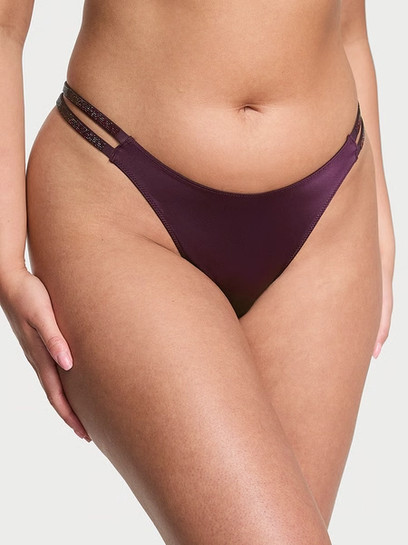 Double Shine Strap Smooth Thong Panty