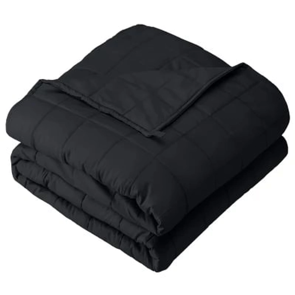 12 lb 48" x 72" Weighted Blanket Cotton Black by Bare Home