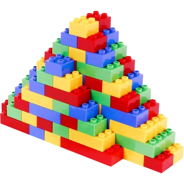 Neez Building Blocks for Toddlers and Kids - 100PCS Big Blocks Set - Non-Toxic ABS Plastic Bricks Toy for Kids Ages 1+ Years - Educational Stacking