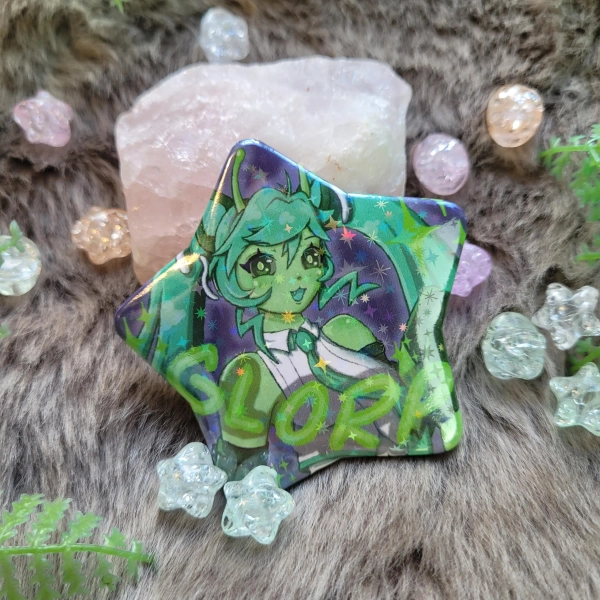 Glorpi Hatsune Miku Star Holo Sparkle Badge