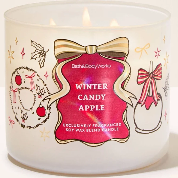 Bath & Body Works Accents Bath & Body Works Winter Candy Apple 3 Wick Candle